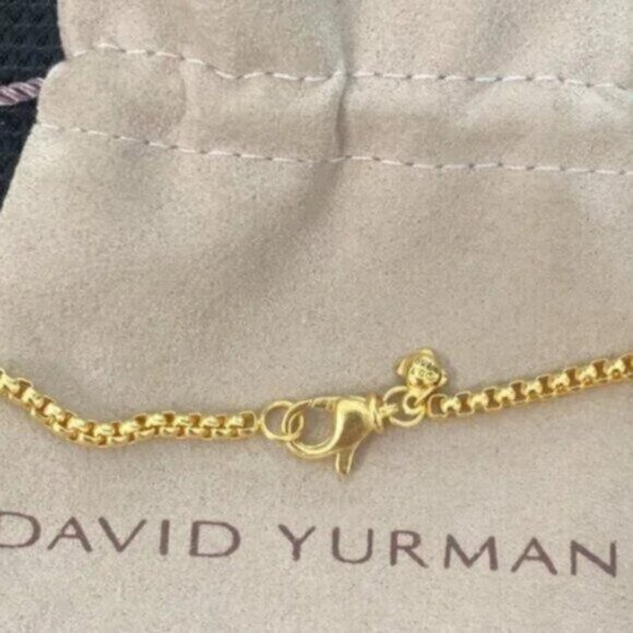 David Yurman 18k Yellow Gold Streamline Tag Diamond Pendan Necklace - Picture 3 of 8
